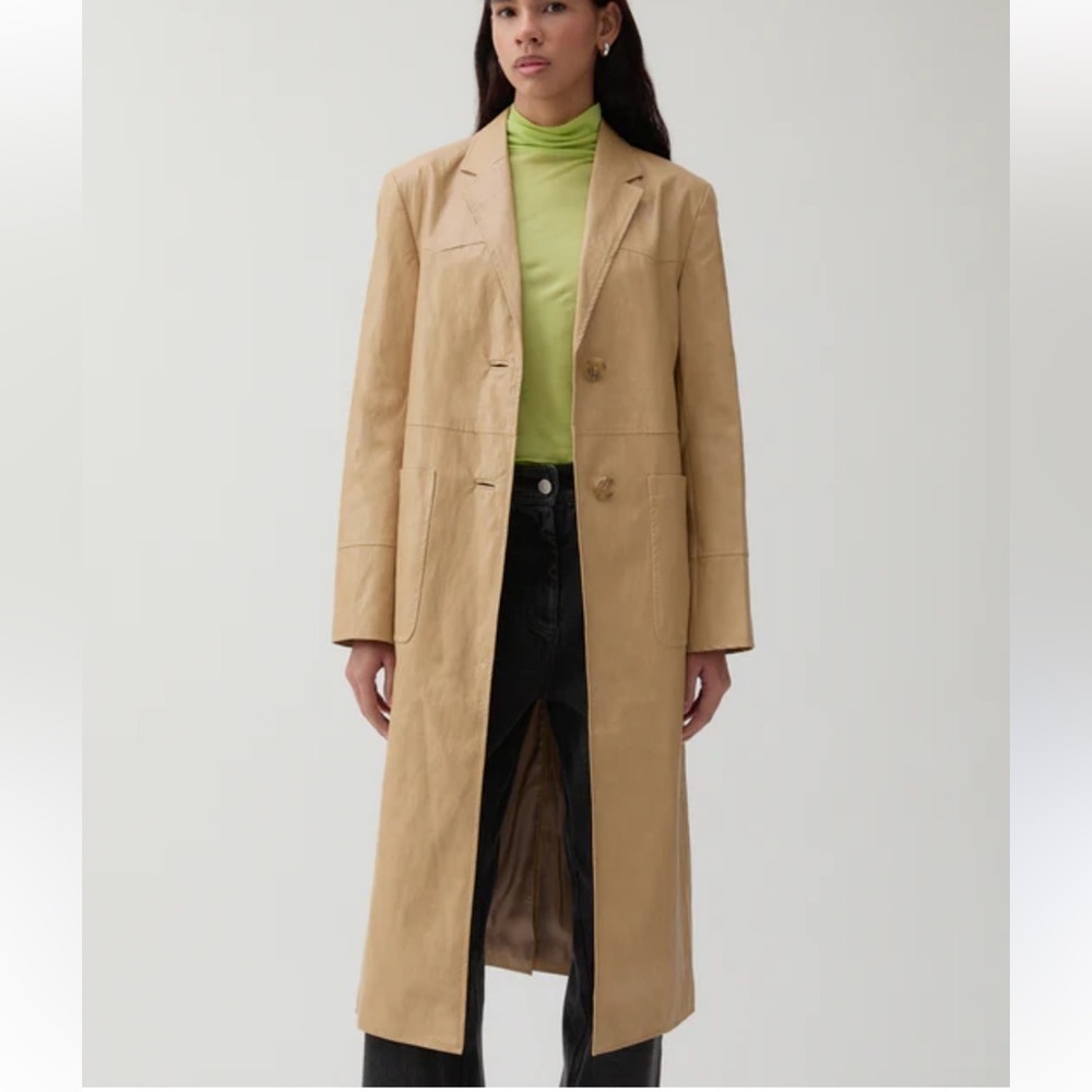Vintage CAMI leather Women's Tan Long Coat medium